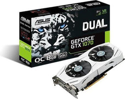 Asus DUAL-GTX1070-O8G - Grafische kaart - GeForce GTX 1070 - 8 GB GDDR5 - Zwart/Wit