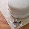 Riviera Maison San Remo Stool D70 Simply White - Polyester, Acryl, Rubberhout - Gewoon Wit - 72.0x72.0x43.0 cm