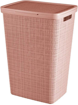 Curver Wasmand Met Deksel Jute-Look 58L Roze