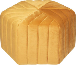 Atmosphera Seis Poef velvet - Oker - 52 x 48 x H30 cm