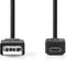 Nedis USB-Kabel - USB 2.0 - USB-A Male - USB Micro-B Male - 12 W - 480 Mbps - Vernikkeld - 1.00 m - Rond - PVC - Zwart - Doos