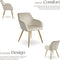 tectake® Eetkamerstoel Marilyn - Ergonomische Fluweelstoel - Gouden Poten - Creme