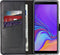 Selencia Hoesje Geschikt voor Samsung Galaxy A7 (2018) Hoesje Met Pasjeshouder - Selencia Echt Lederen Bookcase - Donkerblauw