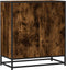 vidaXL - Dressoir - 68x35x76 - cm - bewerkt - hout - en - metaal - gerookt - eiken