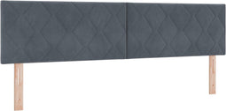 vidaXL - Hoofdbord - met - Diamant - Blokken - Design - - - Donkergrijs - - - 180 - cm - - - Fluweel
