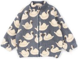 Konges Sløjd Jody Teddy Jacket/Jas met fleece - Swan - Maat 7-8 jaar