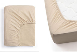 Jersey Fitted Sheets - Taupe - 180x200-220 cm - Zacht en Ademend Bedlinnen voor Ultiem Slapcomfort