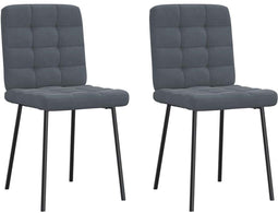 vidaXL - Eetkamerstoelen - 2 - st - fluweel - donkergrijs