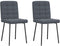 vidaXL - Eetkamerstoelen - 2 - st - fluweel - donkergrijs
