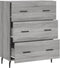 vidaXL - Dressoir - 69,5x34x90 - cm - bewerkt - hout - grijs - sonoma - eikenkleurig