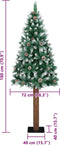 vidaXL - Kerstboom - met - echt - hout - en - sneeuw - smal - 180 - cm - groen