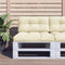 vidaXL - Palletkussen - 80x40x12 - cm - stof - crèmekleurig