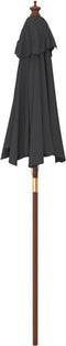 vidaXL - Parasol - met - houten - paal - 196x231 - cm - zwart