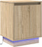 vidaXL - Nachtkastje - met - LED-verlichting - in - Sonoma - Eiken - 39x34,5x50 - cm