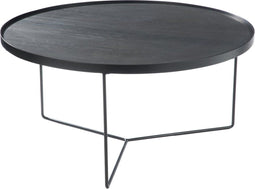 J-Line bijzettafel Rond - hout/metaal - donkerbruin - large