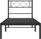 vidaXL - Bedframe - met - hoofdbord - metaal - zwart - 107x203 - cm