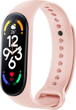 iMoshion Bandje Geschikt voor Xiaomi Mi Band 7 - iMoshion Siliconen band inkliksysteem ronde sluiting - Roze