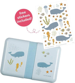 A Little lovely company Back to school set - Drinkfles / 4 Snackdozen / Lunchbox - Ocean