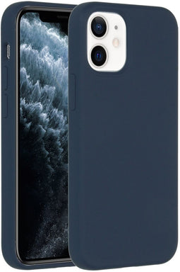 Accezz Liquid Silicone Backcover - iPhone 12 Mini - Schokabsorberend - Donkerblauw