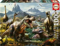Puzzel Educa Ferocious dinosaurs 1000 Onderdelen