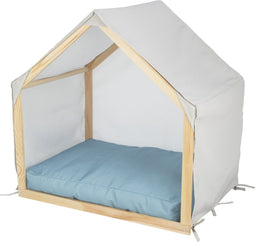 Trixie Tent Lias - Hondenmand - Houten frame - Zand/Blauw 88X61X89 cm