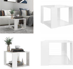 vidaXL - Salontafel - 40x40x30 cm - bewerkt hout - wit