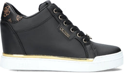 GUESS Faster2 - Hoge sneakers - Leer - Wedgehak 8 cm - Zwart - Maat 39