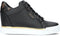 GUESS Faster2 - Hoge sneakers - Leer - Wedgehak 8 cm - Zwart - Maat 39