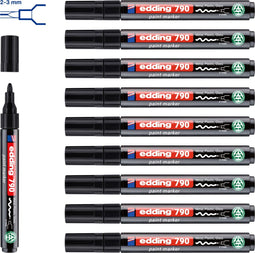 edding 790 - lakmarker - ronde punt 2-3 mm - zwart (10 stuks)