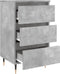 vidaXL - Nachtkastje - 40x35x69 - cm - bewerkt - hout - betongrijs