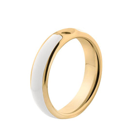 Melano Twisted Tracy - Ring - 5mm - goud-wit - maat 49