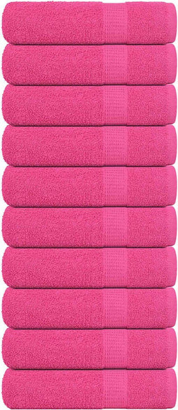 vidaXL - Badhanddoeken - 10 - st - 100x150 - cm - 360 - g/m² - 100% - katoen - roze