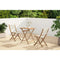 FSC acaciahouten opvouwbare bistroset met beige touwvlechtwerk - 2 personen - MAKENA