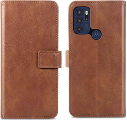 iMoshion Hoesje Geschikt voor Motorola Moto G60s Hoesje Met Pasjeshouder - iMoshion Luxe Bookcase - Bruin