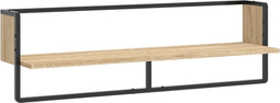 vidaXL - Wandschap - met - stang - 100x25x30 - cm - sonoma - eikenkleurig