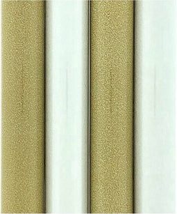 Benza Glitter cadeaupapier - Kerstpapier inpakpapier - Goud en Zilver - 3 meter x 70 cm - 4 rollen