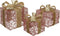 Geschenk ijzer velours roze 3st kerst