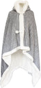 Linnick Flanel Fleece Deken + Hoodie met Capuchon Croco - zilver - 140x200cm - 130x180cm - Plaid