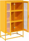 vidaXL - Hoge - kast - 68x39x123 - cm - staal - mosterdgeel
