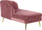 ALLIER - Chaise longue - Roze - Rechterzijde - Fluweel