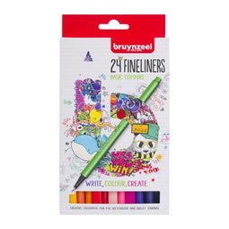 Bruynzeel - Fineliner bruynzeel set 24 kleuren assorti | 6 stuks