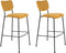 Zuiver Benson Barkruk - Zithoogte 75 Cm - Set Van 2 - Stof Okergeel - Zwart Metalen Frame