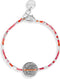 Scmyk BG-267 B - Kralenarmband - Verstelbaar 16-18 cm - Zilverkleurig met oranje koord