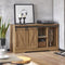 SoBuy FSB60-BR - Onderkast - Bruine Buffetkast met Schuifdeur en Wielen - 120 x 40 x 70 cm