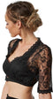 Dressforfun Dirndlblouse Resi XXL - Dirndlblouse - Halflange mouwen bloemenkant
