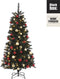 Black Box Trees Voss Kunstkerstboom met Versiering en LED Verlichting - H185 cm - Rood, Goud