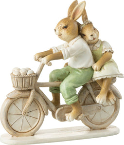 J-Line figuur Konijn Fiets - polyresin - mix
