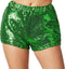 Dressforfun Pailletten-short - sexy hotpants - glanzend effect - groen XL