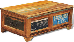 vidaXL - Salontafel - met - opbergruimte - vintage - stijl - gerecycled - hout