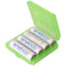 Opslagdoos voor 4x AA Mignon of 4x 14500 batterijen - Max. batterijlengte 50.6mm - Groen